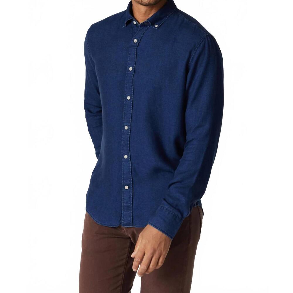 NEW 34 HERITAGE denim shirt in mid indigo